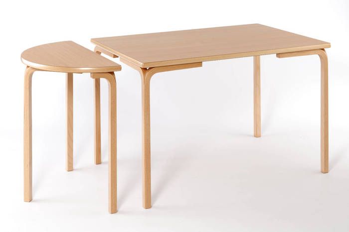 Halbrunde Vollholztische zum Beistellen | STUHLOASE 🥇